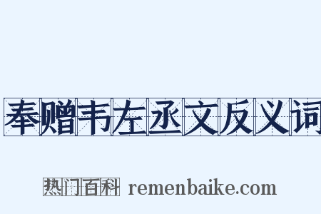 奉赠韦左丞文反义词是什么意思的图片